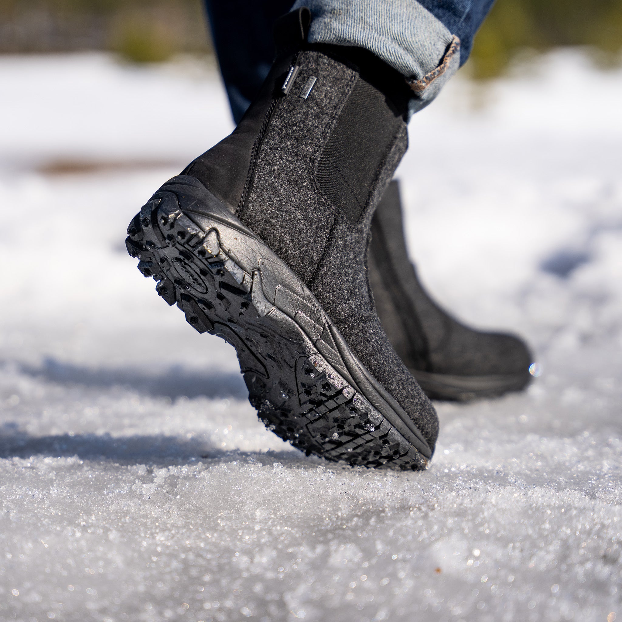 Winter boots with store spikes