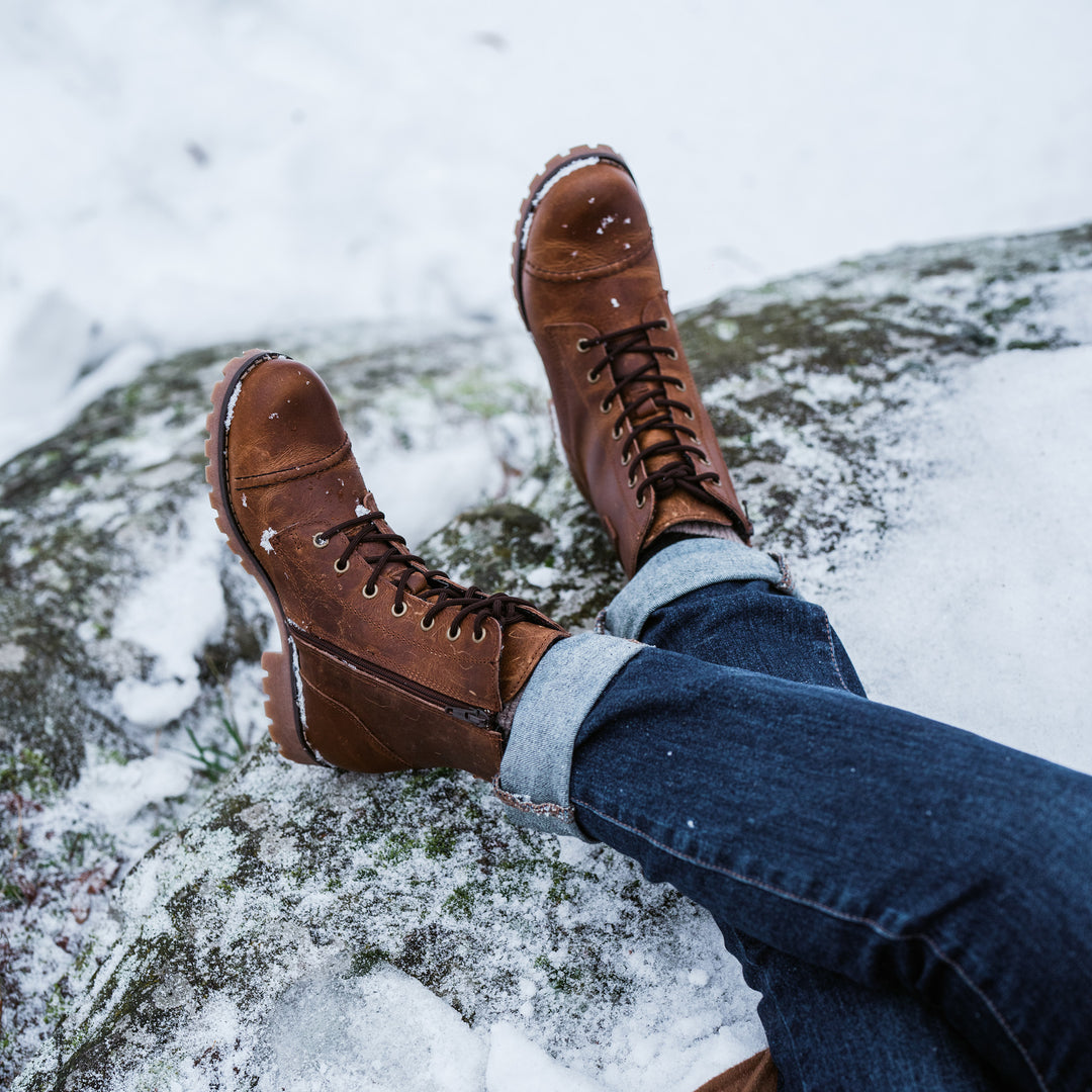 Stiefeletten Damen Boots Fell Vintage Winterstiefel Stiefeletten